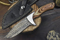 Custom Handmade J2 Steel Hunting Knife | 10" Pakkawood Handle with Steel Bolster | Leather Sheath Included