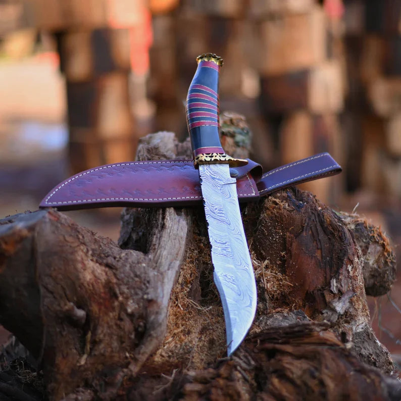Vintage Damascus Steel Bowie knife
