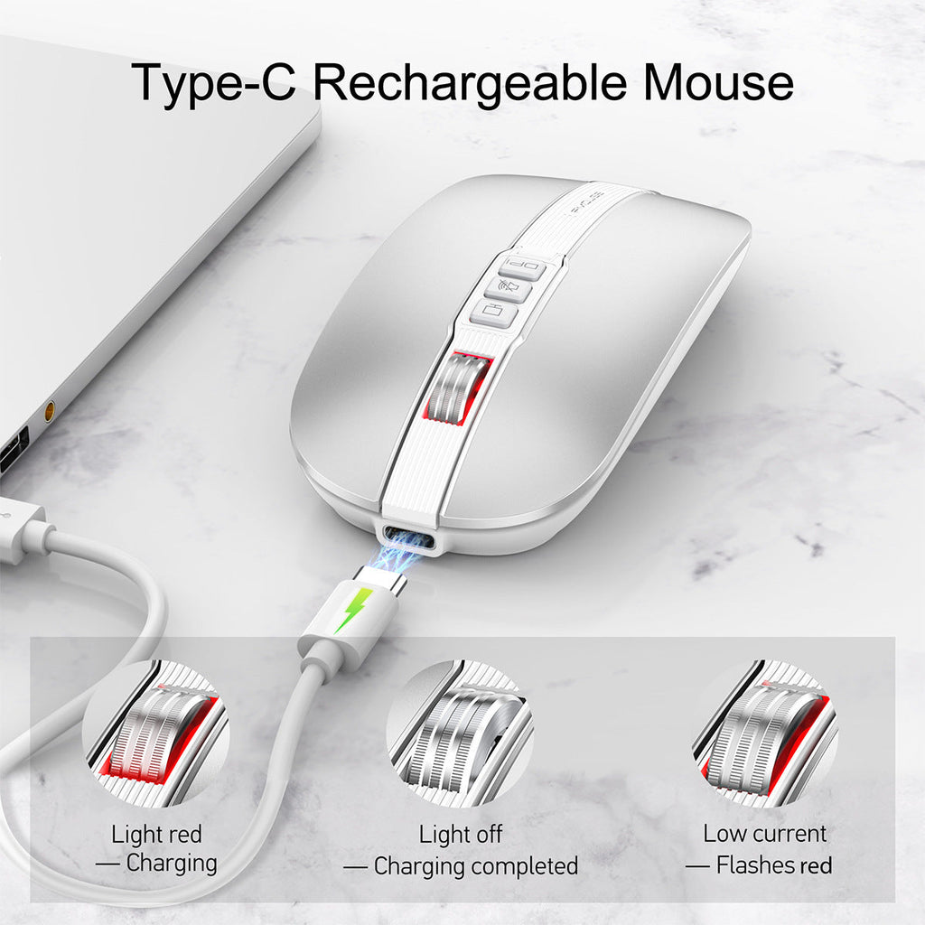Wireless Mouse Bluetooth Dual Mode 2.4G/BT5.1 Silent Mouse 2400DPI PC Notebook Business Office