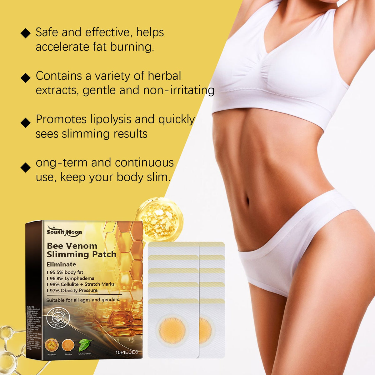 Bee Venom Slimming Patch, Body Shaping Paste Body Shaping Slimming Increase Vitality Reduce Swelling Slimming Body Shaping