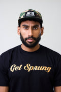 GET SPRUNG Original Version 1 black and bronze unisex t-shirt custom tri-blend by AR-TT