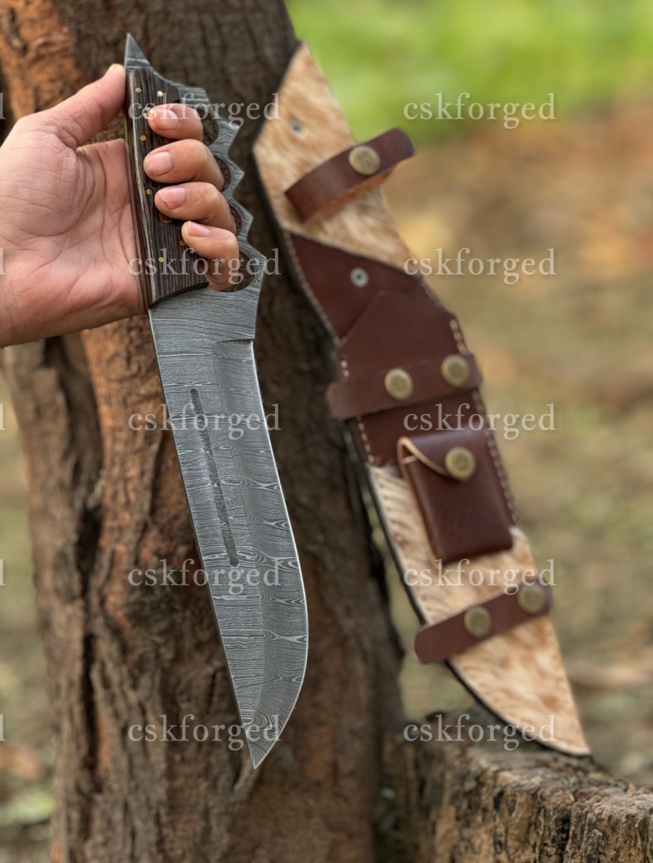 Handmade Tactical Knuckle camping Knife with Full Tang handle