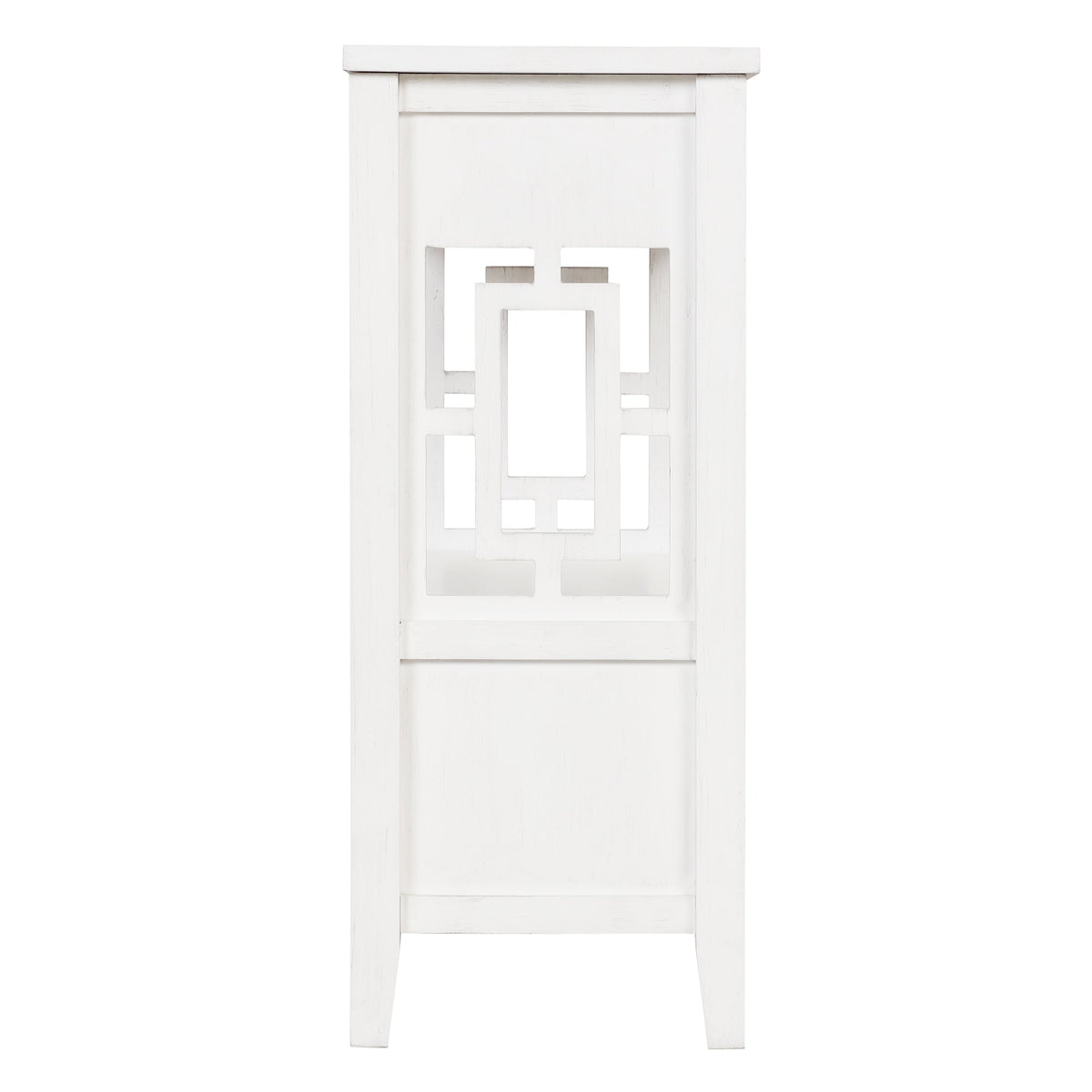 36'' Farmhouse Pine Wood Console Table Entry Sofa Table with 4 Drawers & 1 Storage Shelf (Antique White)