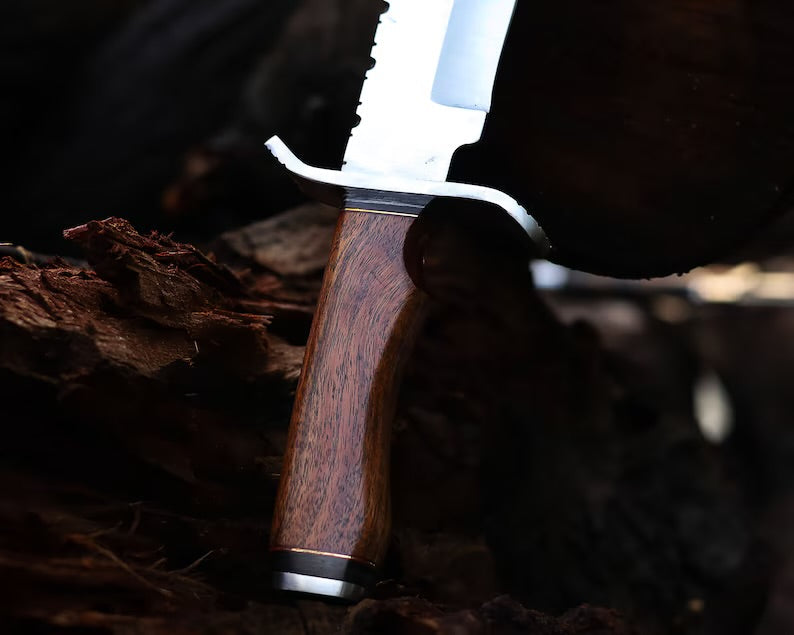 Premium Handcrafted J2 Steel Bowie Knife – 13" Bone Handle with Steel Guard & Leather Sheath