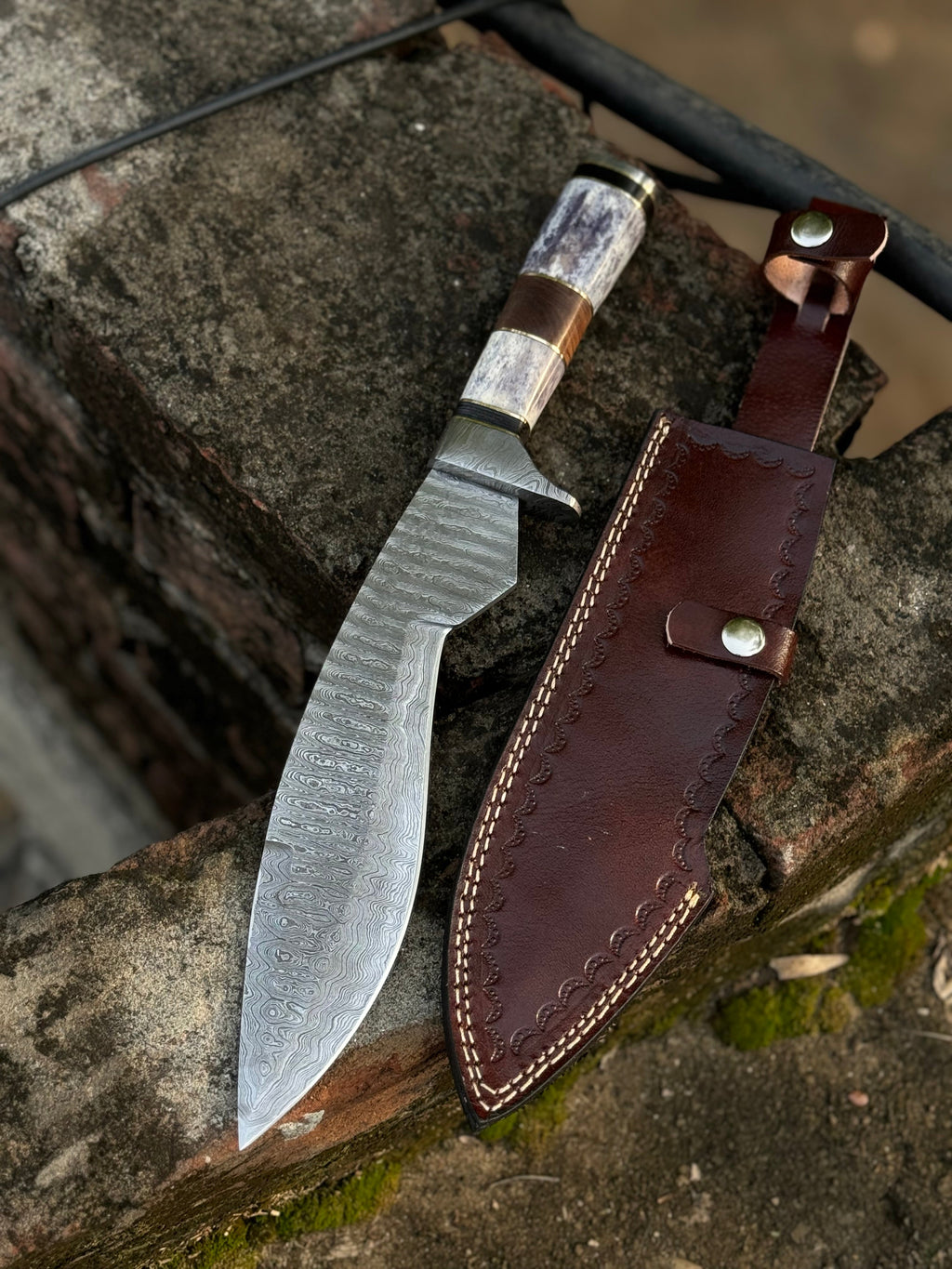 Handmade Damascus Kukri Knife with