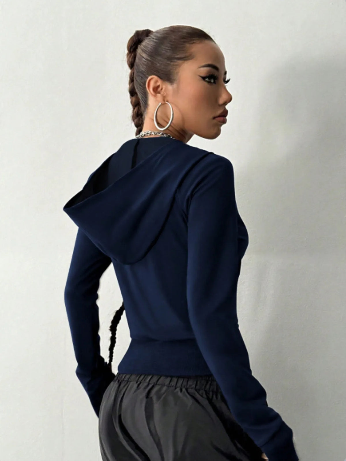 Zip-Up Long Sleeve Hoodie