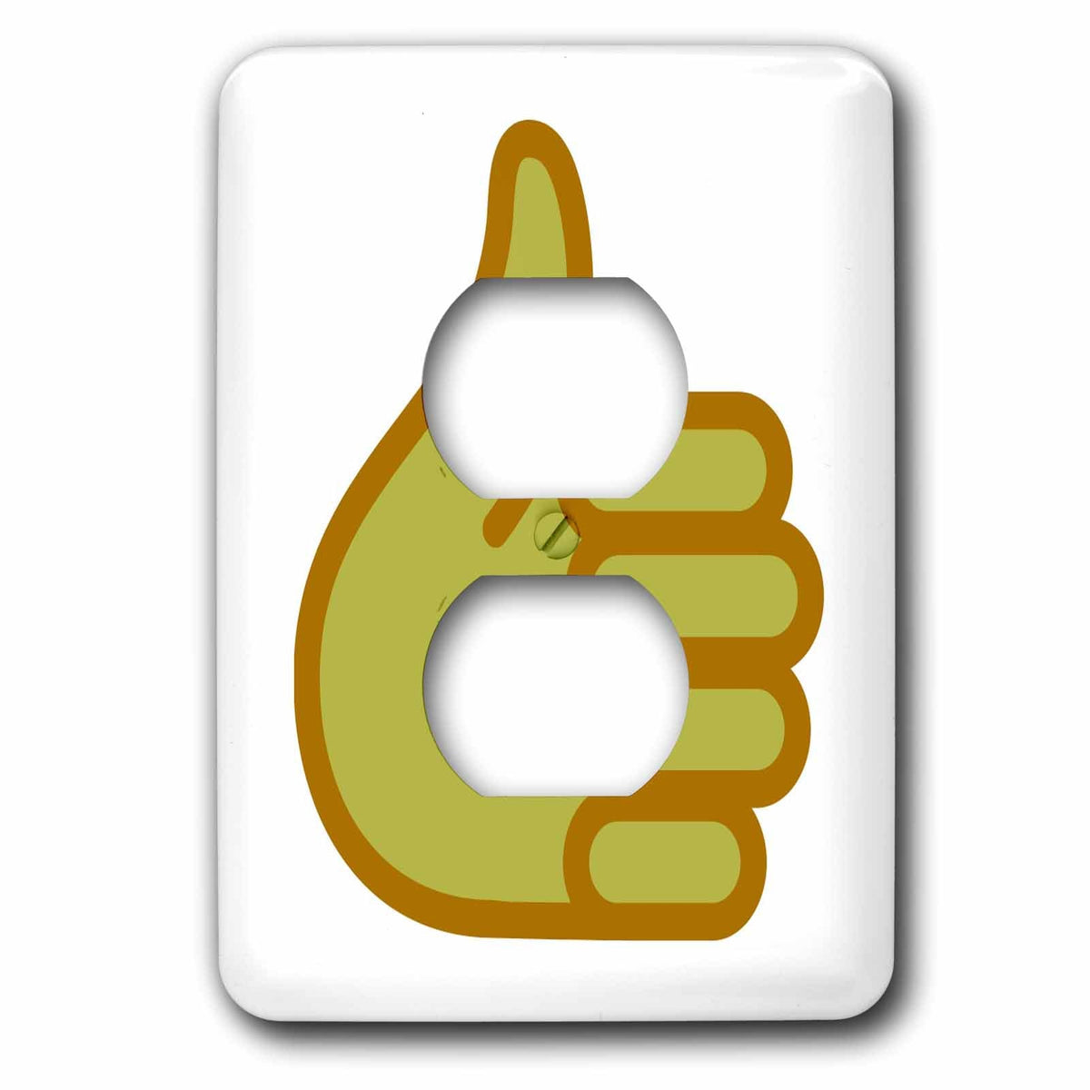 3dRose Thumbs up, yellow hand on a white background - Light Switch Covers (lsp_265888)