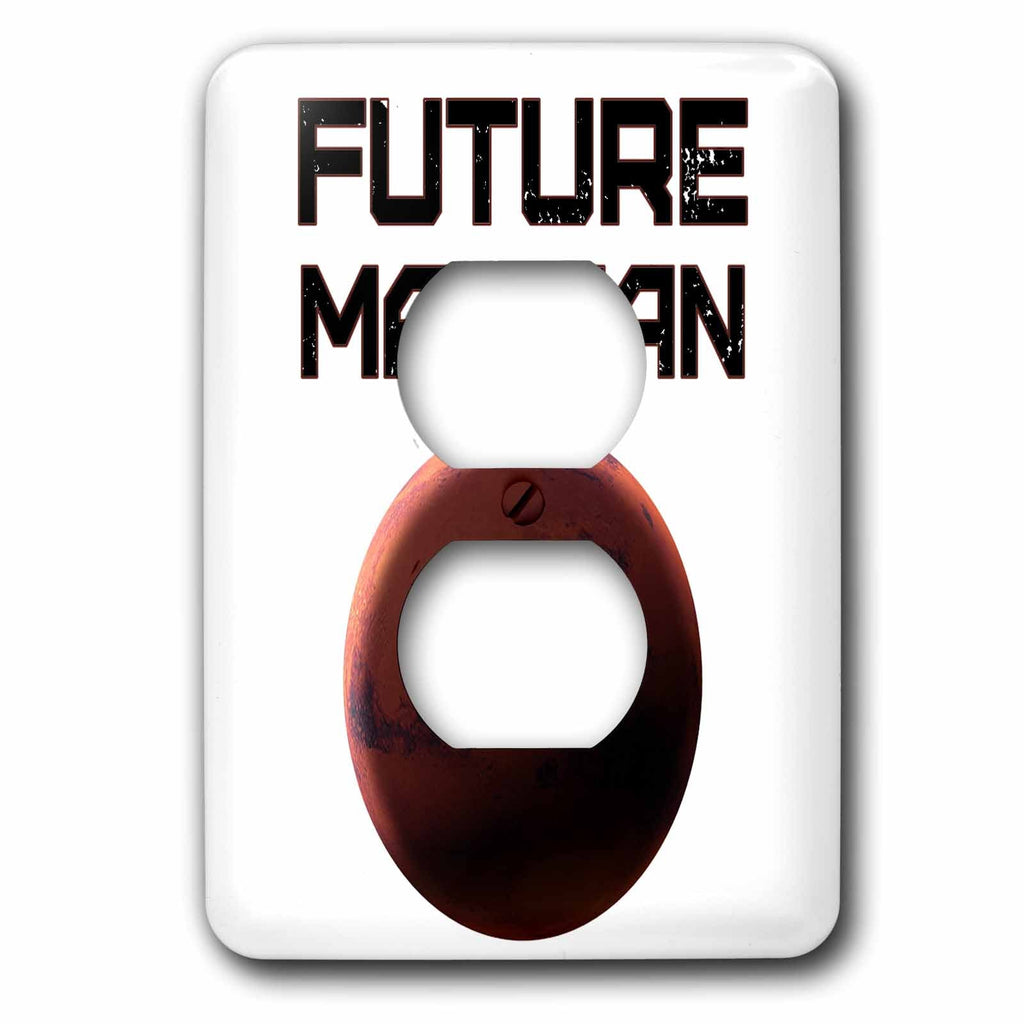 3dRose Funny space Mars exploration and colonization Future... - Light Switch Covers (lsp_325583)