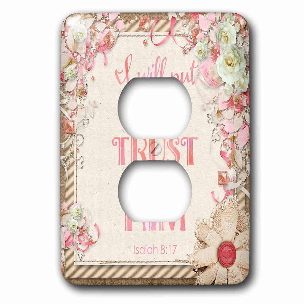 3dRose Nostalgic Illustration with Bible Psalm I Will Put My... - Light Switch Covers (LSP_325633)