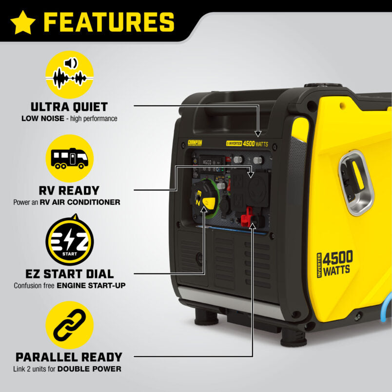 Champion 4500W Wireless Start Generator with CO Shield