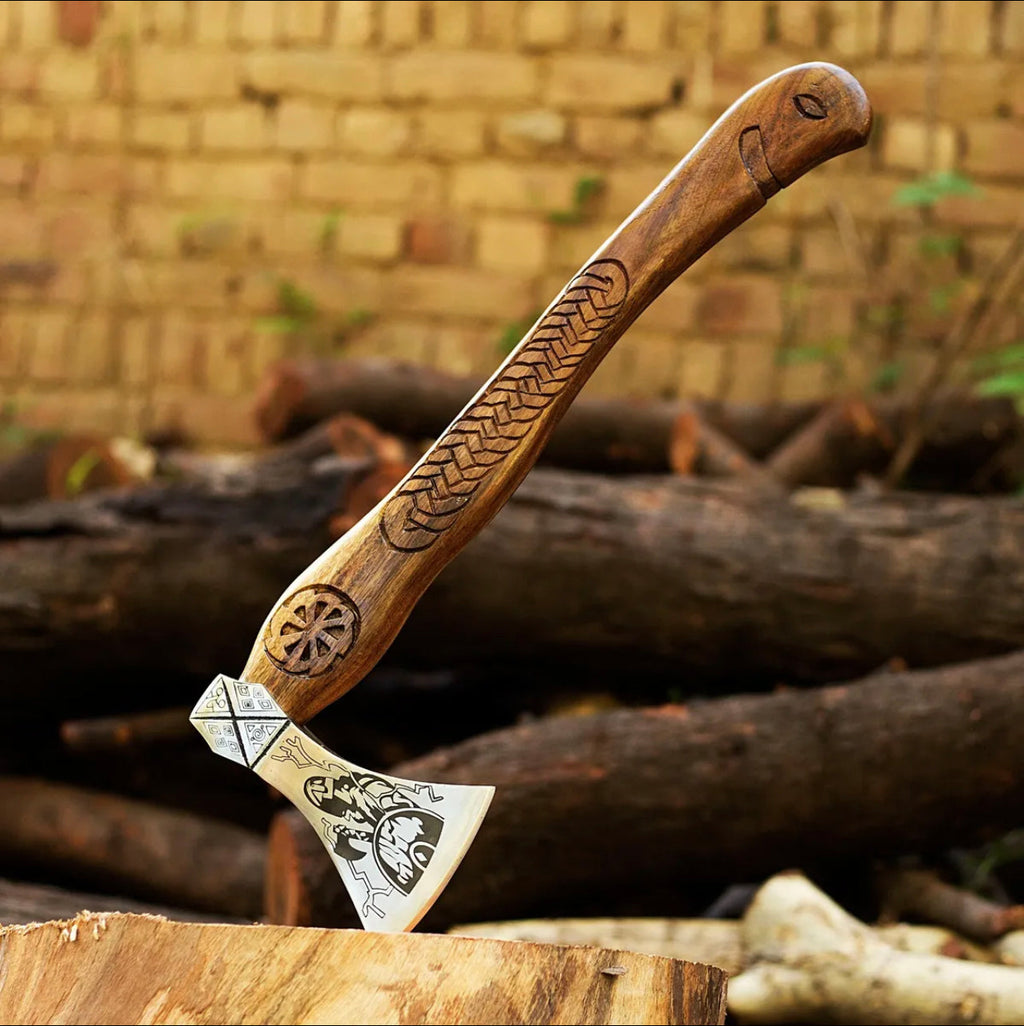 Custom Handmade Carbon Steel Viking Hatchet Tomahawk Hunting Axe, Christmas gift