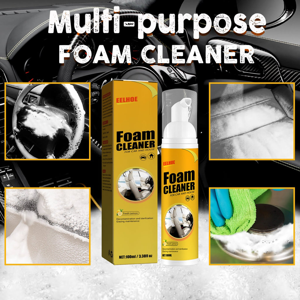Foam Cleaner, Leather Seat Supplies Decontamination Multi-Functional Interior Cleaner
