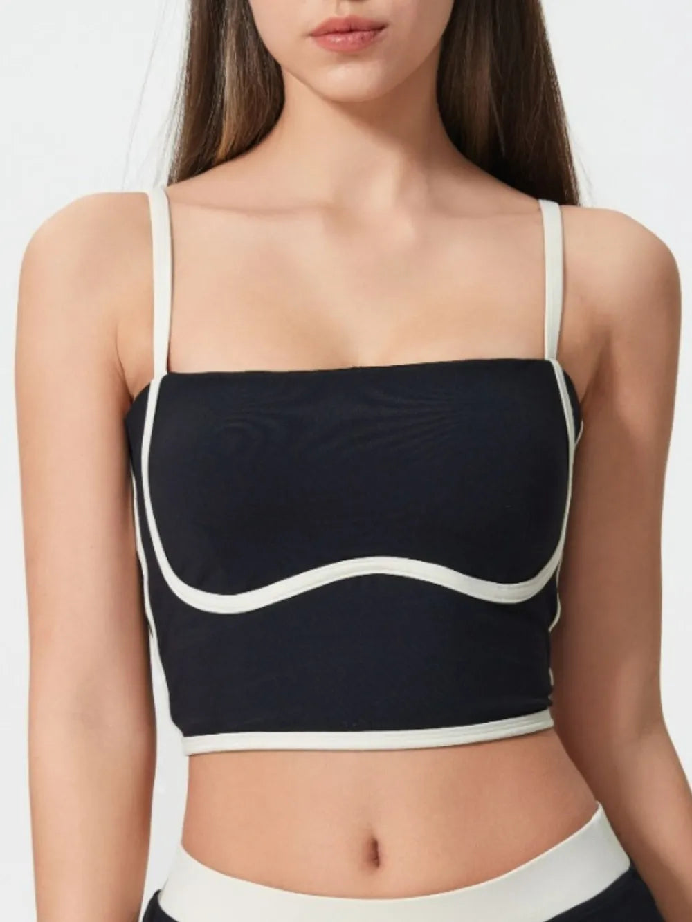 Square Neck Contrast Trim Active Cami