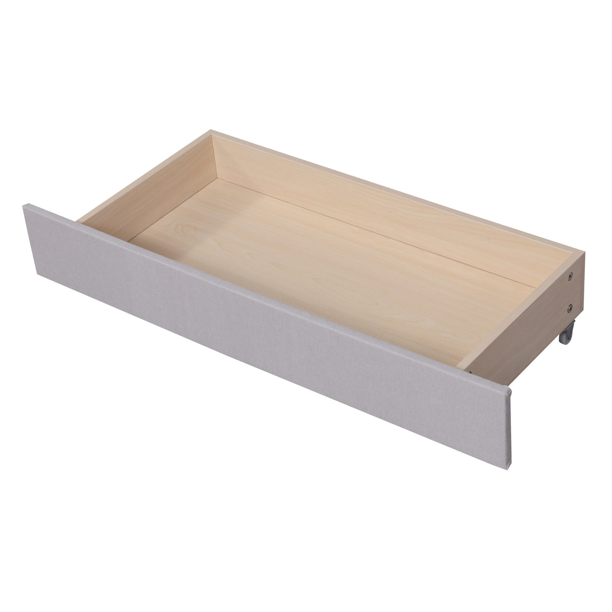 Queen Size Upholstered Platform Bed with Storage Headboard  LED  USB Charging and 2 Drawers  Beige