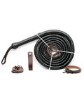 Black Leather Bullwhip – Premium Handcrafted Cowhide Whip (4ft–16ft)