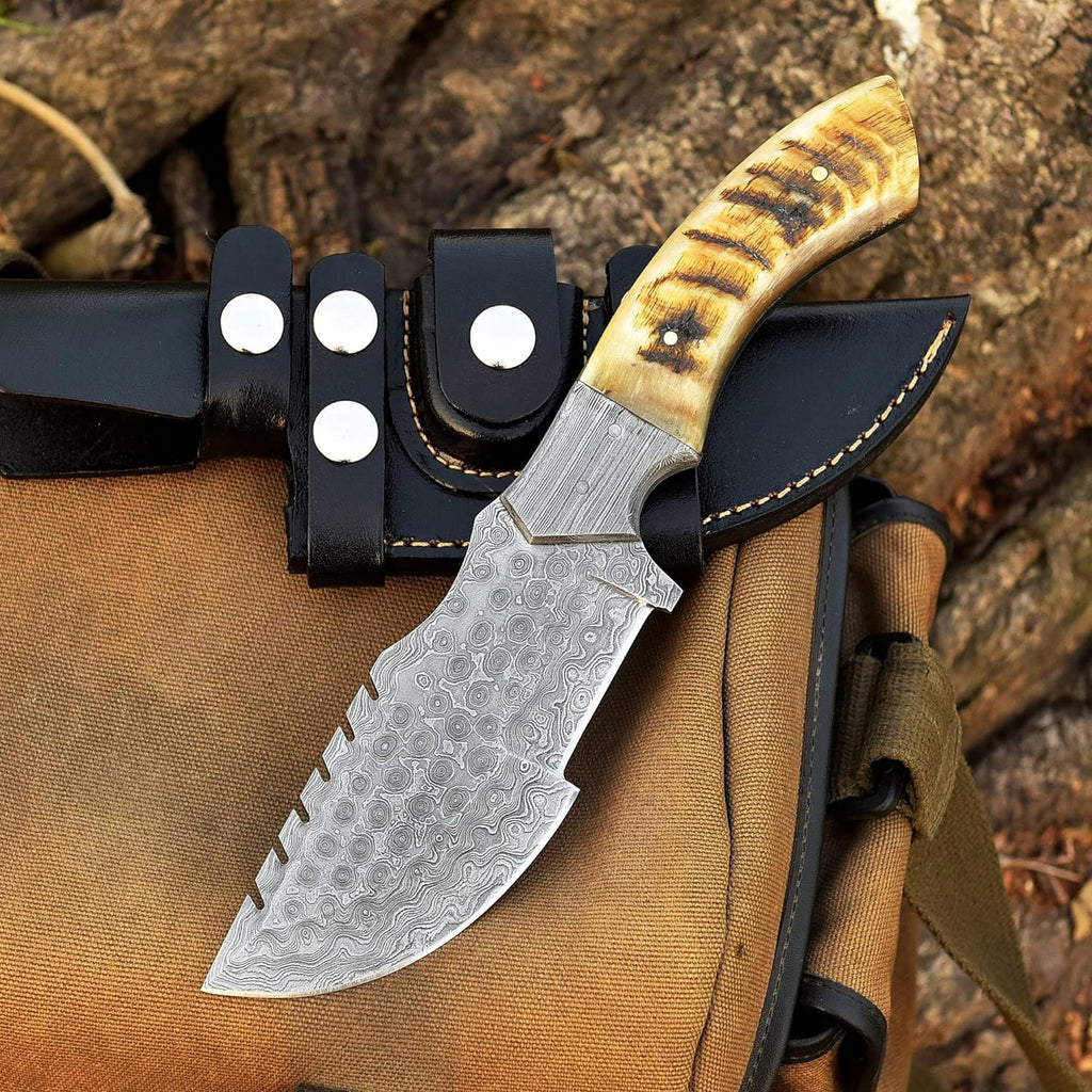 Handmade Damascus steel tracker knife