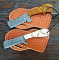 Custom handmade Damascus steel bull cutter knife