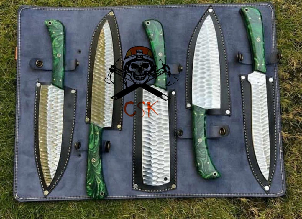 5pcs Custom made D2 Steel chef knives set