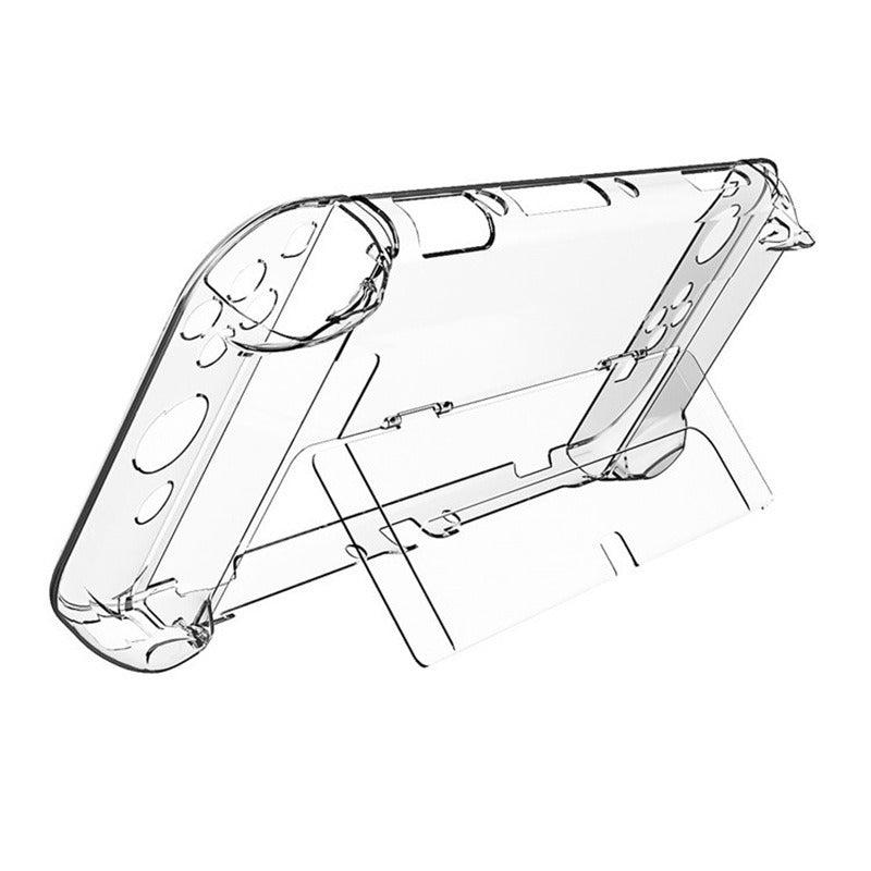 Suitable for Nintendo Switch OLED protective case with bracket NS OLED transparent PC hard case personalized crystal case