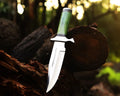 Custom Handmade Jim Bowie Knife – 12” J2 Steel Blade with Camel Bone Handle & Leather Sheath