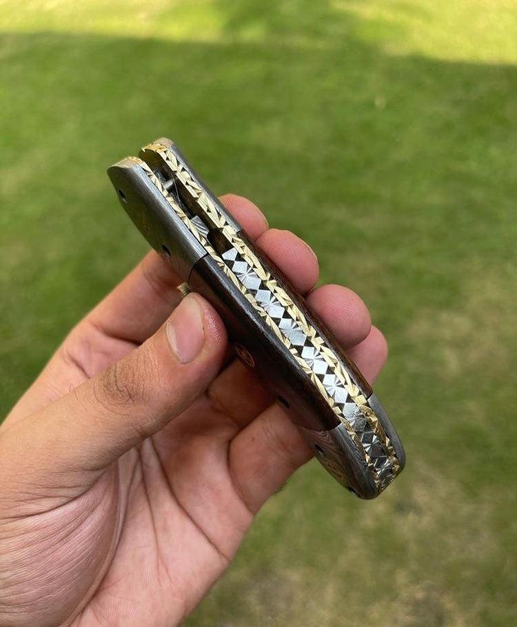 Damascus Folding Blade EDC Pocket Knife
