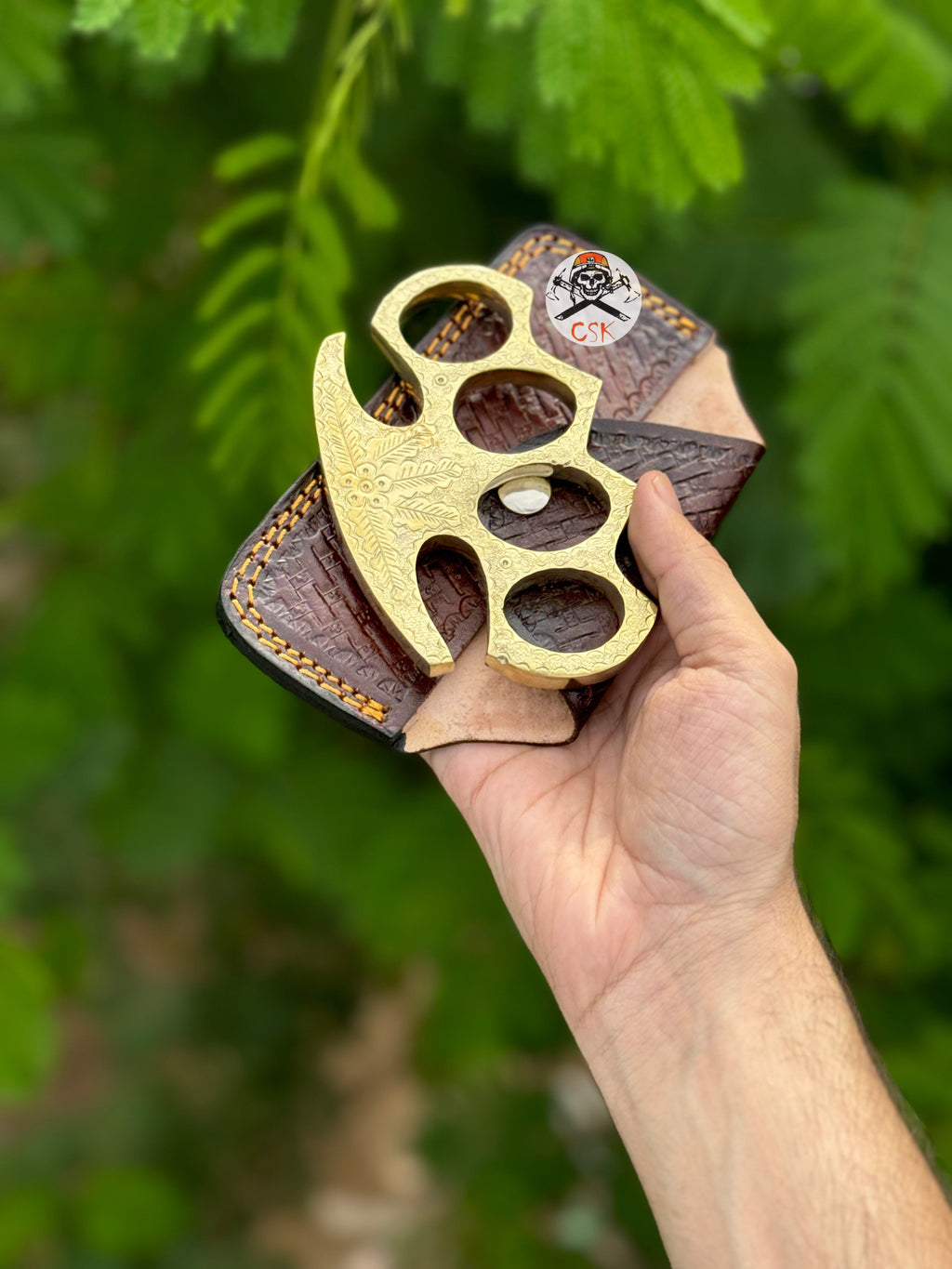 Custom engraved brass knuckle