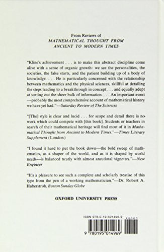 Mathematical Thought from Ancient to Modern Times by Kline,