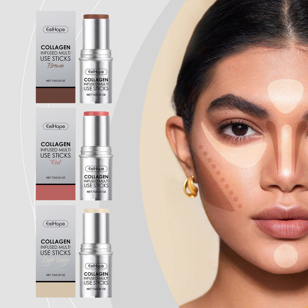 Collagen Makeup Stick Moisturizes Natural Multicolor Blush Stick