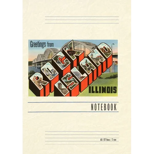 Vintage Lined Notebook Greetings from Rock Island, Illinois - Paperback
