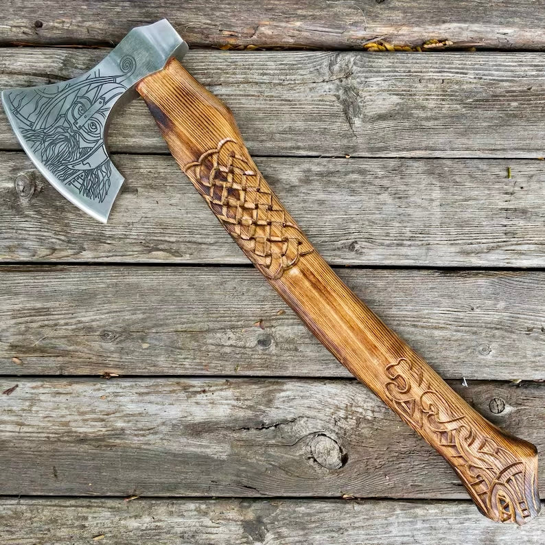 3 Viking axes set