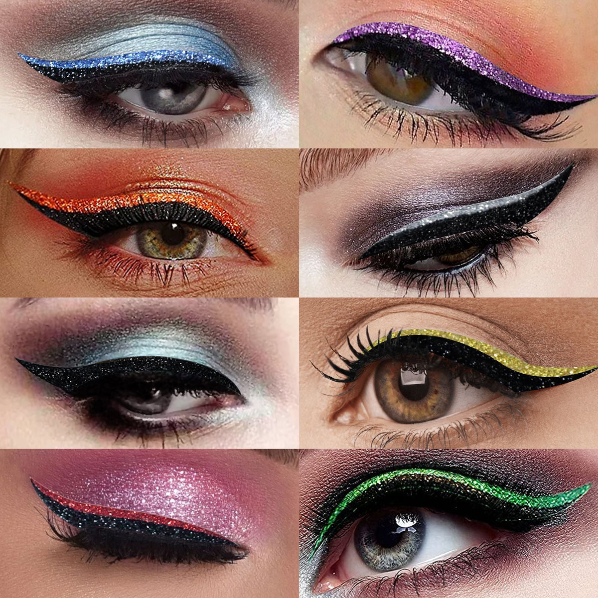 Eyeliner Stickers, Silver Light Makeup Eye Patch Party Nightclub Stage Silver Light Stage Double Eyelid Patch