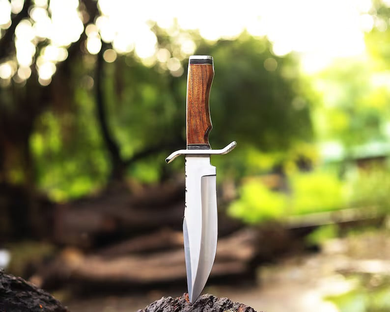 Premium Handcrafted J2 Steel Bowie Knife – 13" Bone Handle with Steel Guard & Leather Sheath