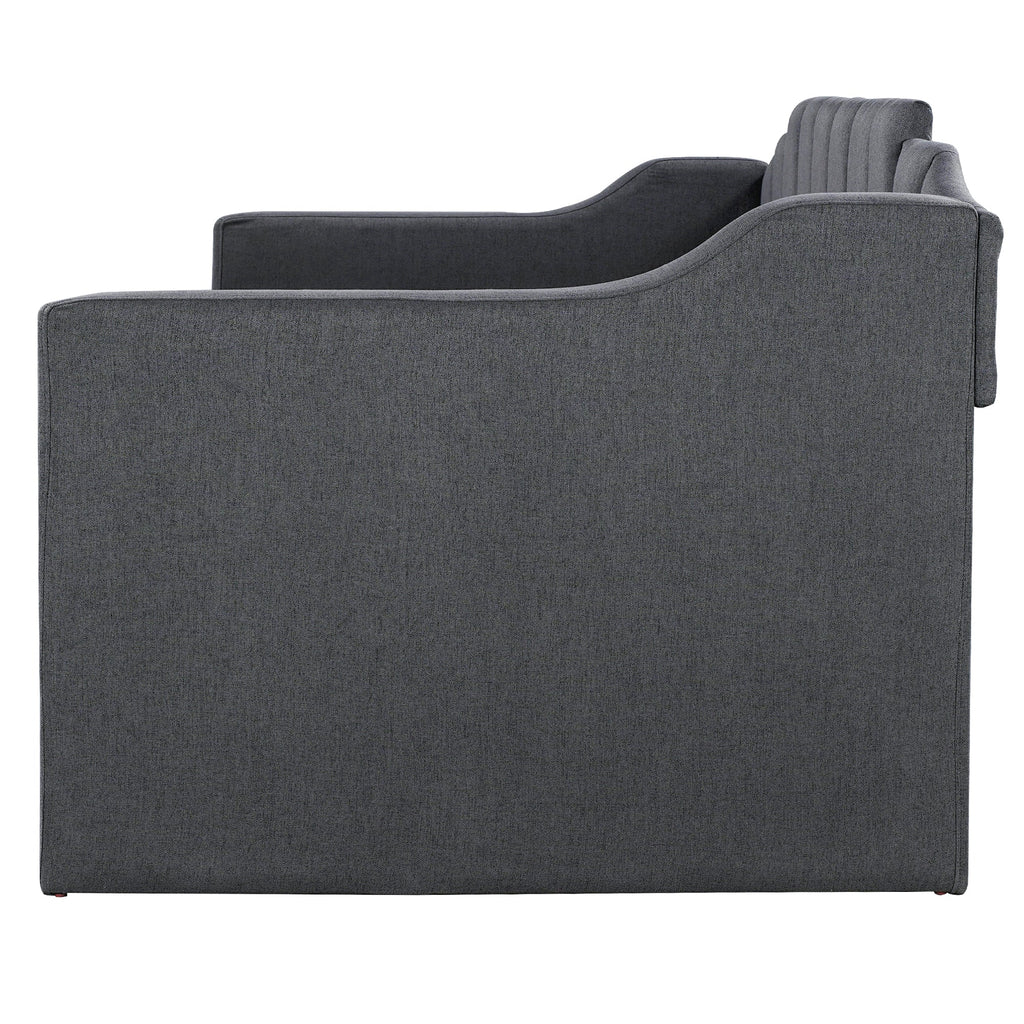 Upholstered Twin Daybed with Trundle Black