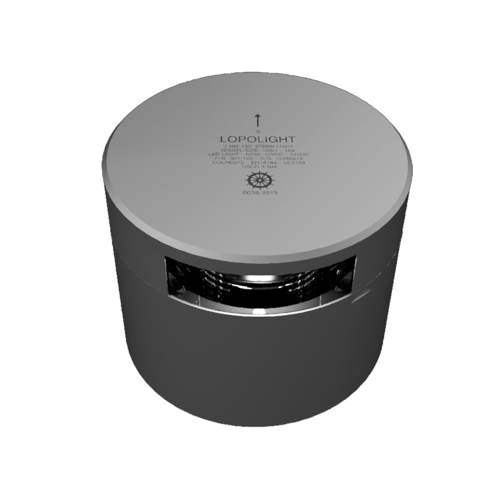 Lopolight Series 301-105 - Stern Light - 3NM - Horizontal Mount - White - Silver Housing  [301-105]