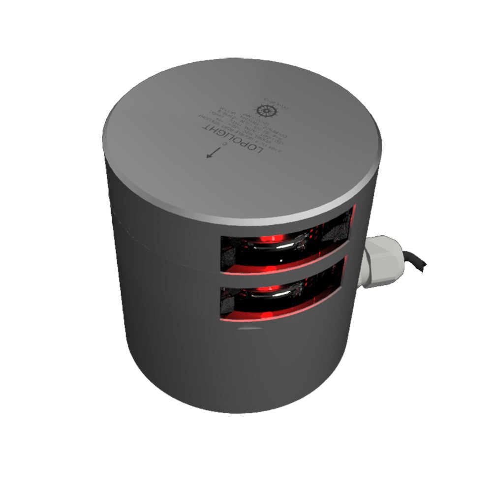 Lopolight Series 301-109 - Double Stacked Navigation Light - 3NM - Horizontal Mount - Red - Silver Housing  [301-109ST]