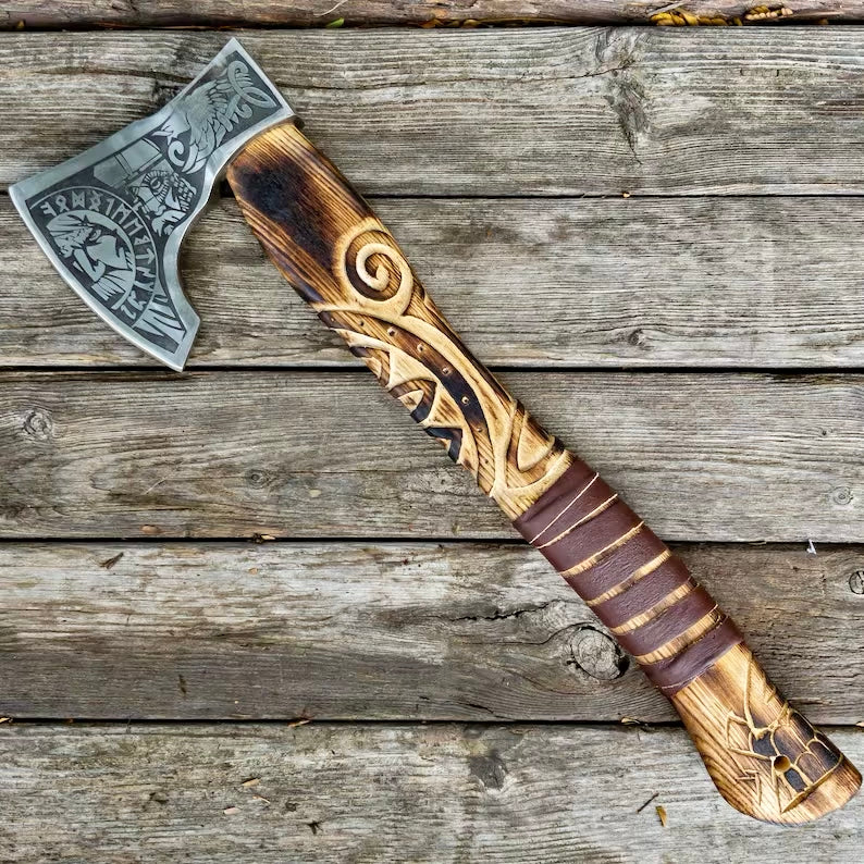 3 Viking axes set