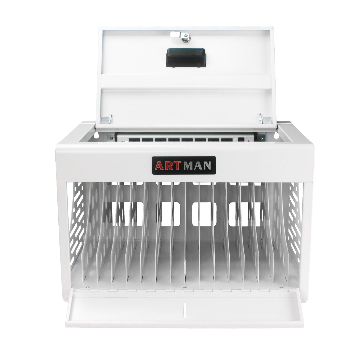 16 Bay Charging Cabinet for Laptop Chromebook Locking Charging Station-WHITE