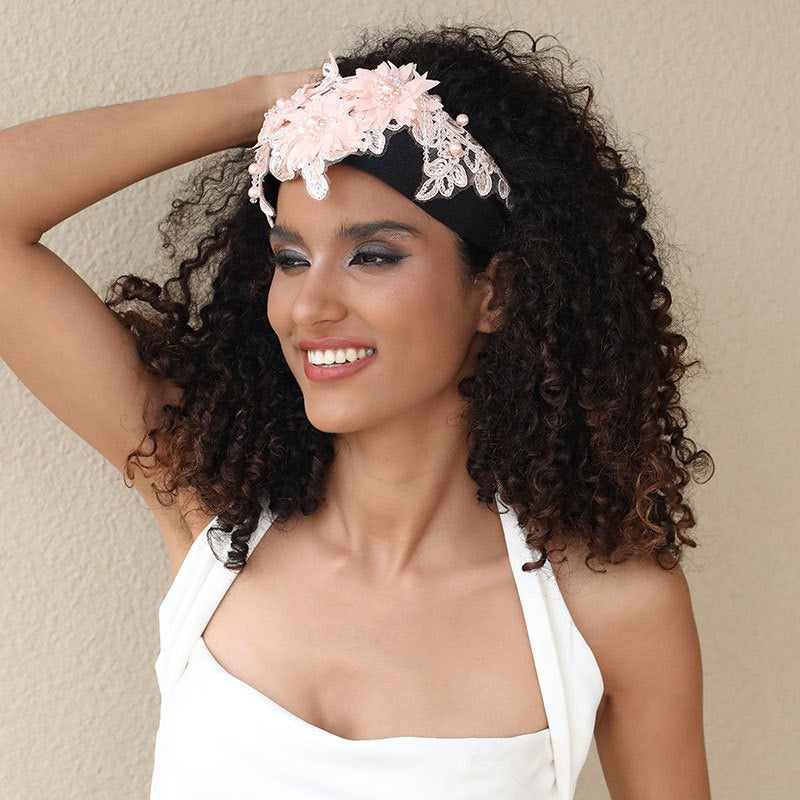 Fashionable handmade embroidery three-dimensional simulation crystal flower hair hoop