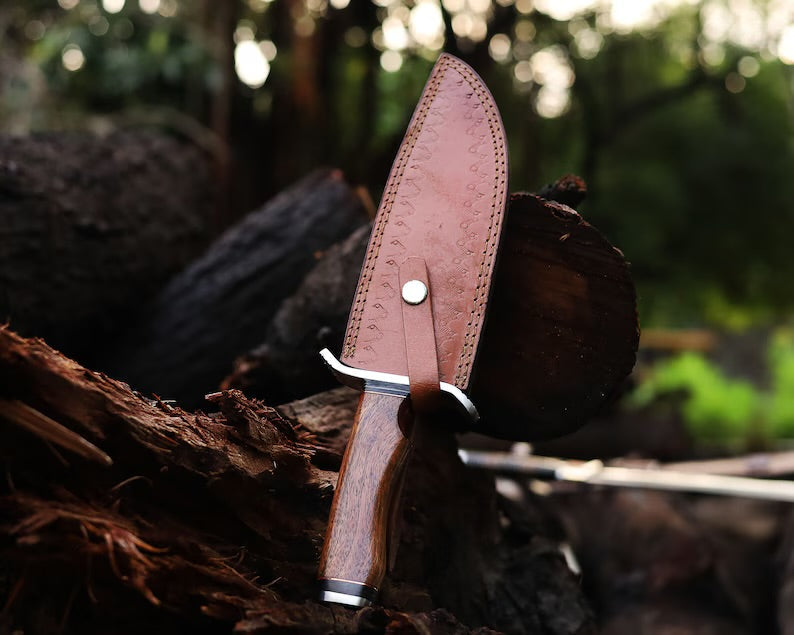 Premium Handcrafted J2 Steel Bowie Knife – 13" Bone Handle with Steel Guard & Leather Sheath