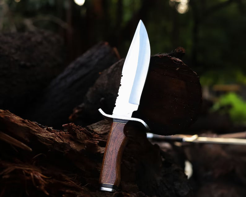 Premium Handcrafted J2 Steel Bowie Knife – 13" Bone Handle with Steel Guard & Leather Sheath