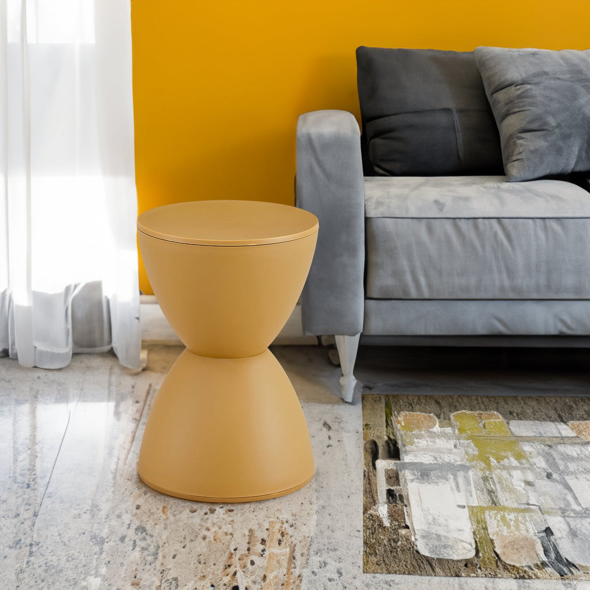 Price stool musturd plastic stylish yellow side table