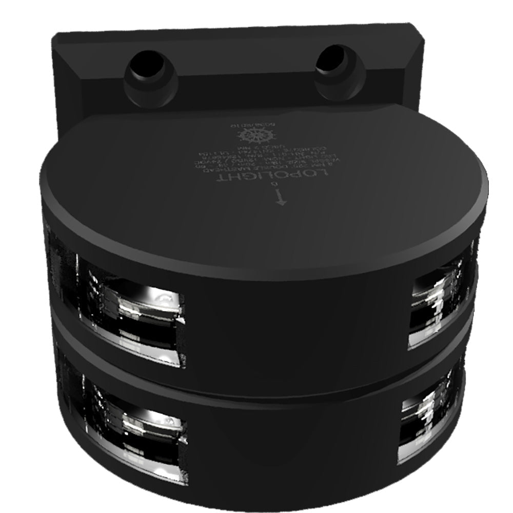 Lopolight Series 201-011 - Double Stacked Masthead Light - 3NM - Vertical Mount - White - Black Housing  [201-011ST-B]