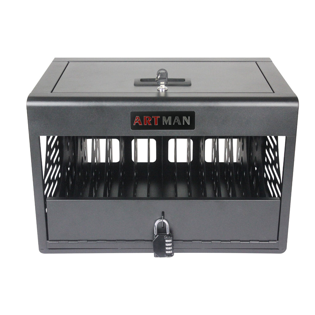 16 Bay Charging Cabinet for Laptop Chromebook Locking Charging Station-BLACK
