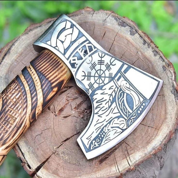 Handmade Viking Axe Hatchet, Hand Forged Wood Splitting Axe