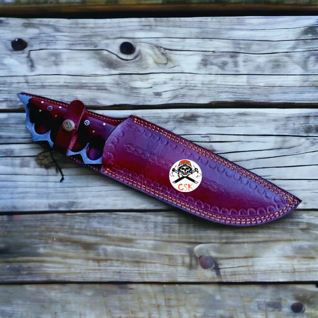 Handmade Damascus Tactical Knuckle Knife with Full Tang handle