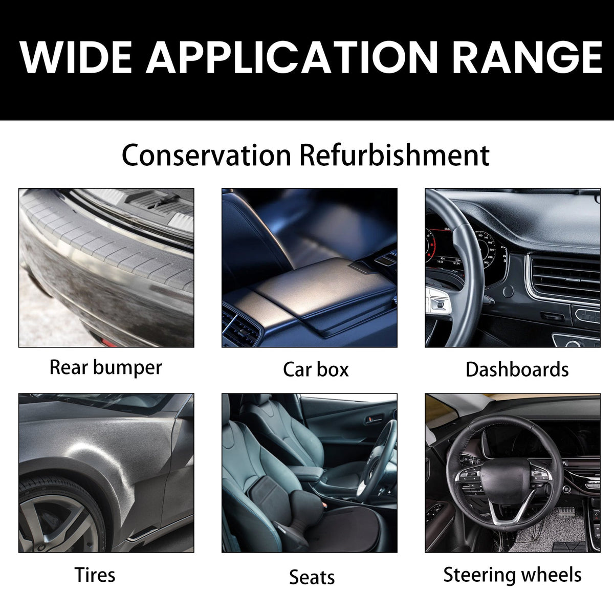 Plastic Restorer, Clean Interior Seat Dashboard Decontamination Polish Maintenance Refurbished Cleaner