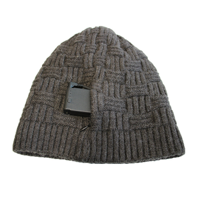 Knitted Thermal Cap Electric Heating Cap Outdoor Cold Proof Carbon Fiber Heating Cap