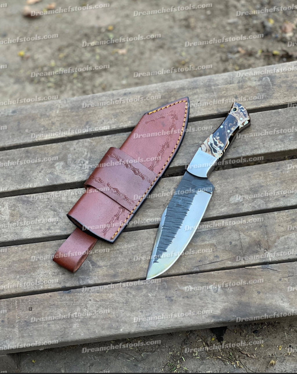 Custom handmade j2 steel hunting knife