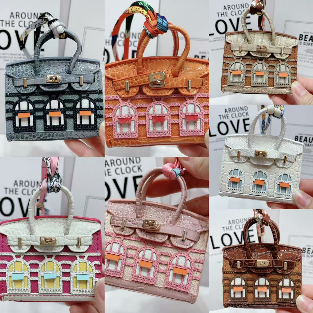 Small house bag mini window pendant headphone bag lipstick car key backpack backpack decoration