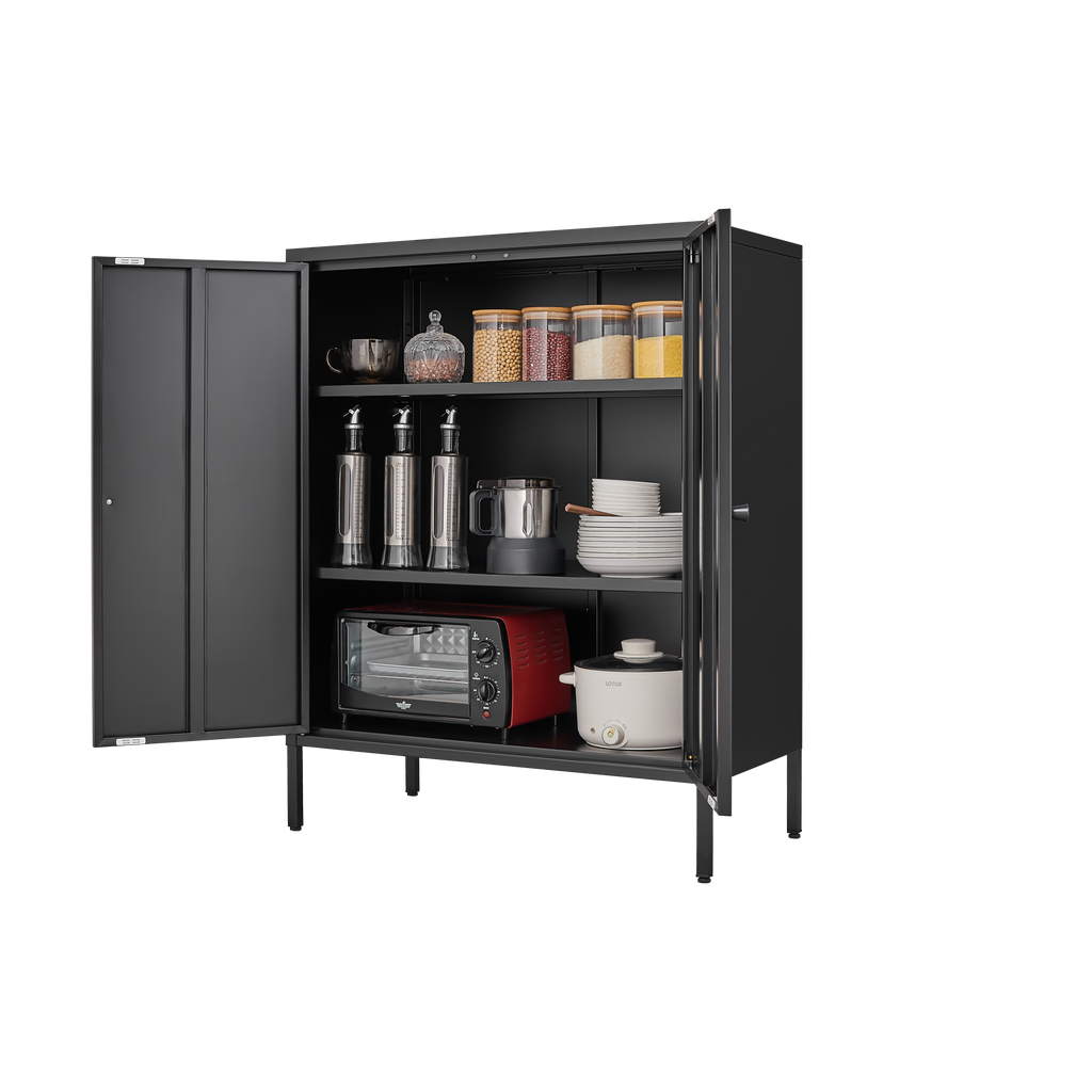 Kitchen Buffet Server Table Accent Sideboard Cupboard Server Buffet Console Table with Doors Cabinet